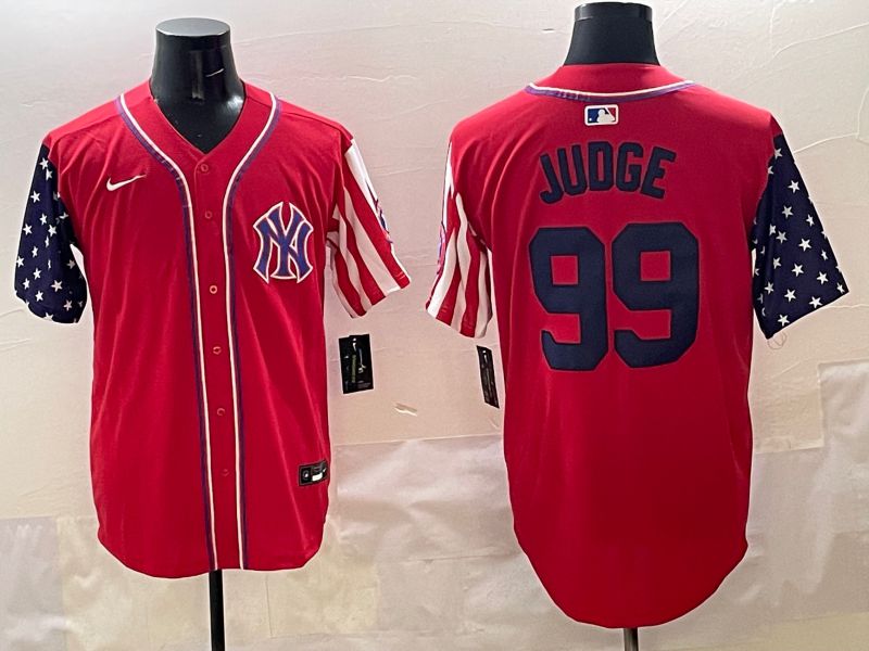 Men New York Yankees 99 Judge Red a generation of national flags Jointly Name 2025 Nike MLB Jersey style 1